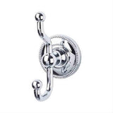 Top Knobs ED2PCA Edwardian Bath Double Robe Hook Beaded Backplate Polished Chrome