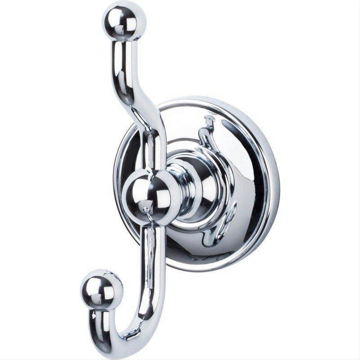 Top Knobs ED2PCD ED2D Edwardian Bath Double Robe Hook Plain Backplate Antique Pewter Polished Chrome