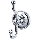 Top Knobs ED2PCD ED2D Edwardian Bath Double Robe Hook Plain Backplate Antique Pewter Polished Chrome