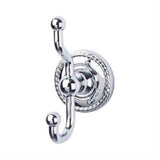 Top Knobs ED2PCF ED2 Edwardian Bath Double Robe Hook Rope Backplate Polished Chrome