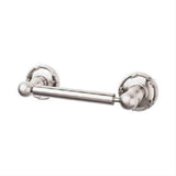 Top Knobs ED3BSNE Edwardian Bath Toilet Paper Holder Ribbon Backplate Brushed Satin Nickel