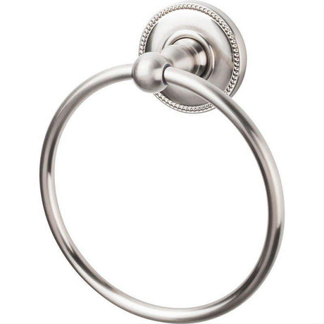 Top Knobs ED5BSNA ED5A Edwardian Towel Ring Beaded Backplate Brushed Satin Nickel