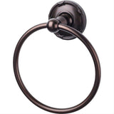 Top Knobs ED5ORBE ED5E Edwardian Towel Ring Ribbon Backplate Oil Rubbed Bronze