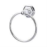 Top Knobs ED5PCB Edwardian Towel Ring Hex Backplate Polished Chrome