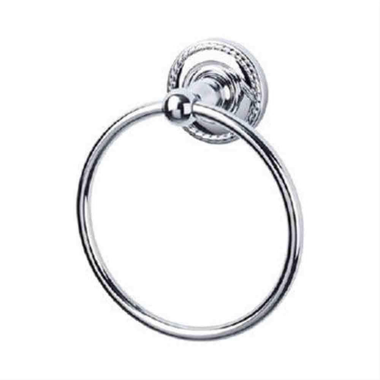 Top Knobs ED5PCF Edwardian Towel Ring Rope Backplate Polished Chrome