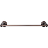 Top Knobs ED6B Edwardian Bath Towel Bar 18 Inch Single - Hex Backplate German Bronze