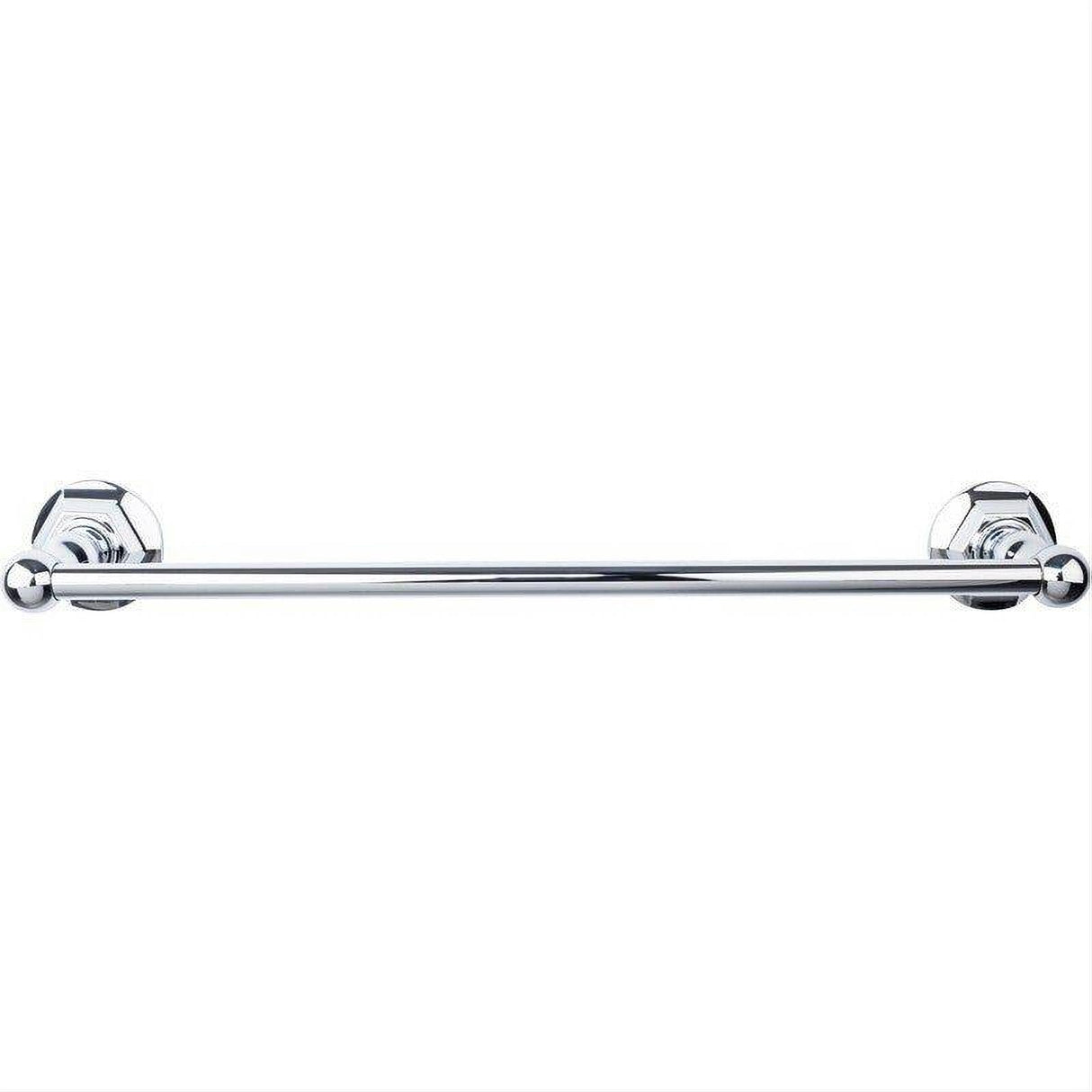 Top Knobs ED6PCB ED6B Edwardian Bath Towel Bar 18 Inch Single - Hex Backplate German Bronze Polished Chrome