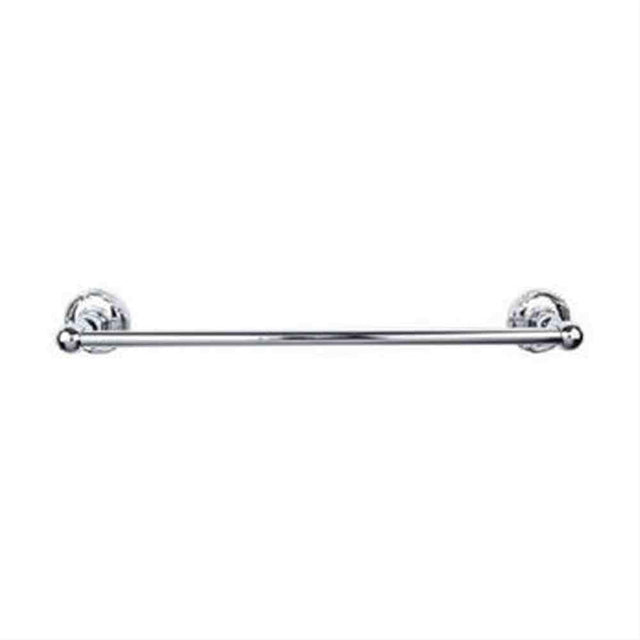 Top Knobs ED6PCE Edwardian Bath Towel Bar 18" Single Ribbon Backplate Polished Chrome