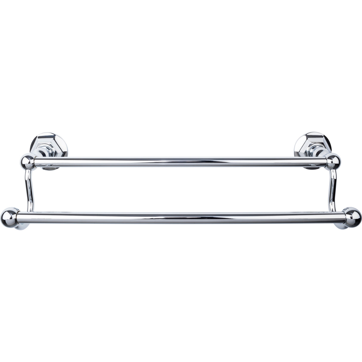 Top Knobs ED7 Edwardian Bath Towel Bar 18" Double Hex Backplate