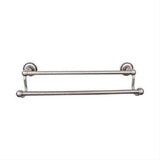 Top Knobs ED7APA Edwardian Bath Towel Bar 18" Double Beaded Backplate Antique Pewter