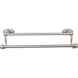 Top Knobs ED7APC ED7C Edwardian Bath Towel Bar 18 In. Double - Oval Backplate Antique Pewter