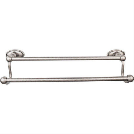 Top Knobs ED7APC ED7C Edwardian Bath Towel Bar 18 In. Double - Oval Backplate Antique Pewter