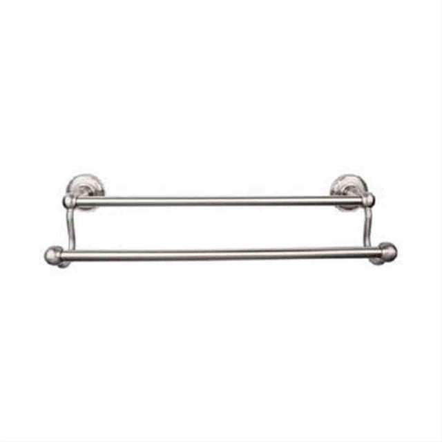 Top Knobs ED7BSND Edwardian Bath Towel Bar 18" Double Plain Backplate Brushed Satin Nickel