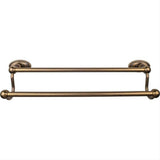 Top Knobs ED7GBZC ED7C Edwardian Bath Towel Bar 18 In. Double - Oval Backplate Antique Pewter German Bronze