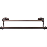 Top Knobs ED7ORBC ED7C Edwardian Bath Towel Bar 18 In. Double - Oval Backplate Antique Pewter Oil Rubbed Bronze