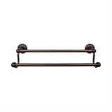 Top Knobs ED7ORBD Edwardian Bath Towel Bar 18" Double Plain Backplate Oil Rubbed Bronze