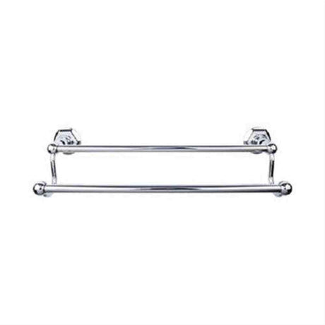Top Knobs ED7PCB ED7 Edwardian Bath Towel Bar 18" Double Hex Backplate Polished Chrome