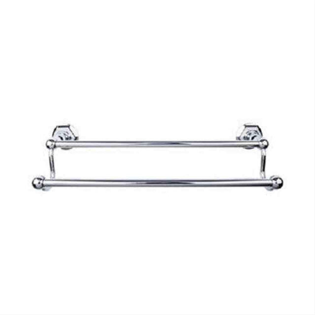 Top Knobs ED7PCB ED7 Edwardian Bath Towel Bar 18" Double Hex Backplate Polished Chrome