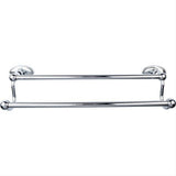 Top Knobs ED7PCC ED7C Edwardian Bath Towel Bar 18 In. Double - Oval Backplate Antique Pewter Polished Chrome