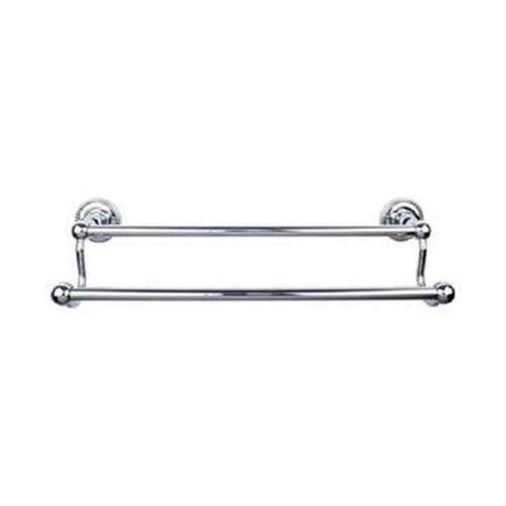 Top Knobs ED7PCF Edwardian Bath Towel Bar 18" Double Rope Backplate Polished Chrome
