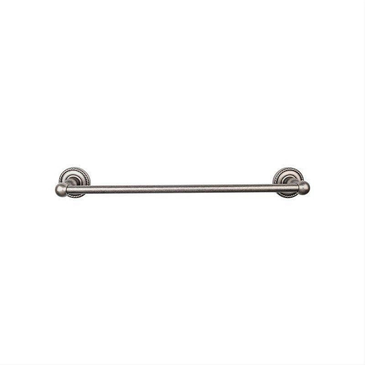 Top Knobs ED8APF ED8F Edwardian Bath Towel Bar 24 In. Single - Rope Backplate Antique Pewter