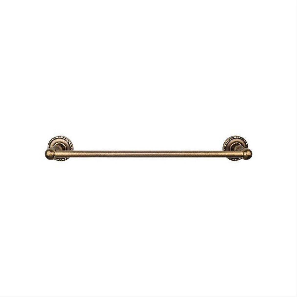 Top Knobs ED8GBZF ED8F Edwardian Bath Towel Bar 24 In. Single - Rope Backplate German Bronze