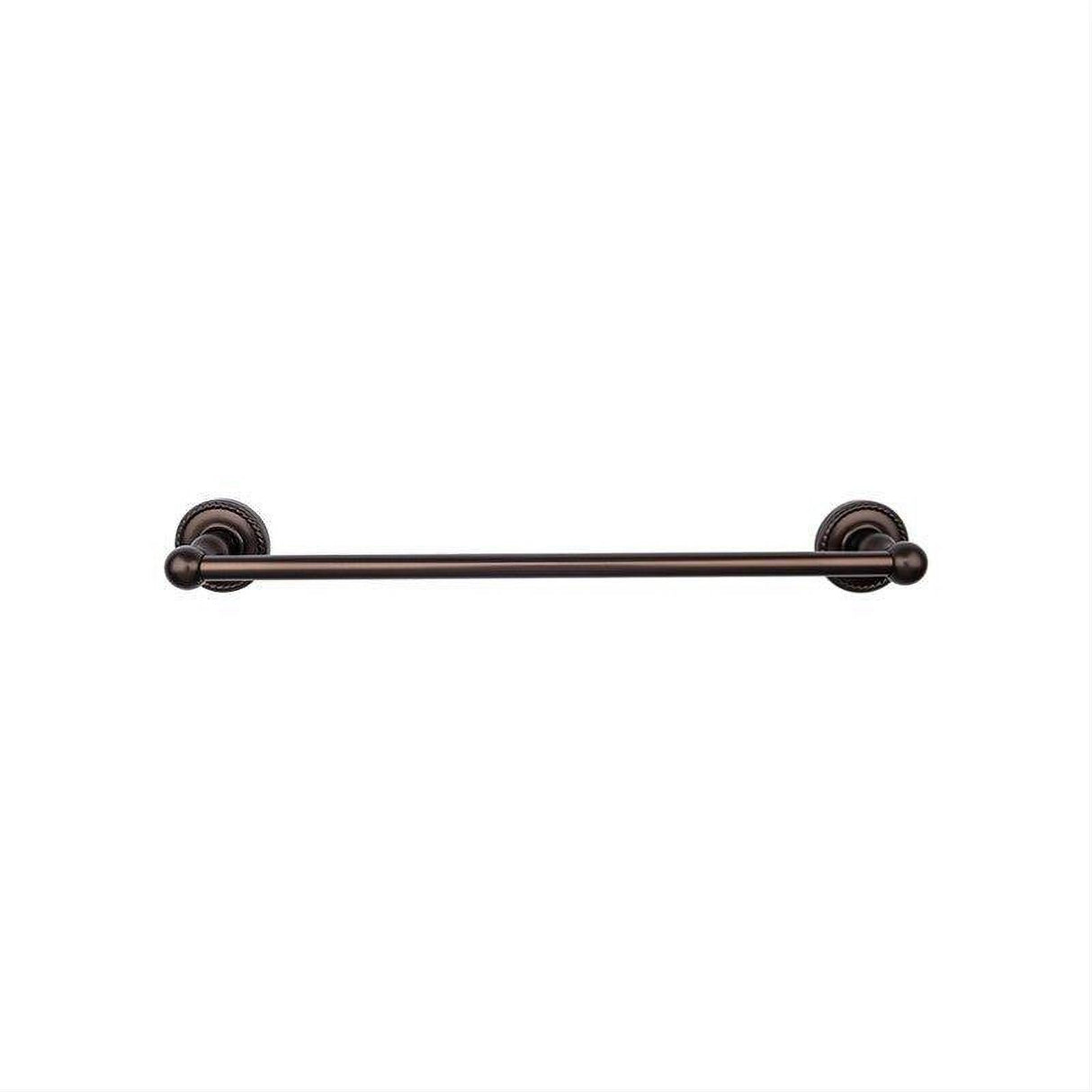 Top Knobs ED8ORBF ED8F Edwardian Bath Towel Bar 24 In. Single - Rope Backplate Oil Rubbed Bronze