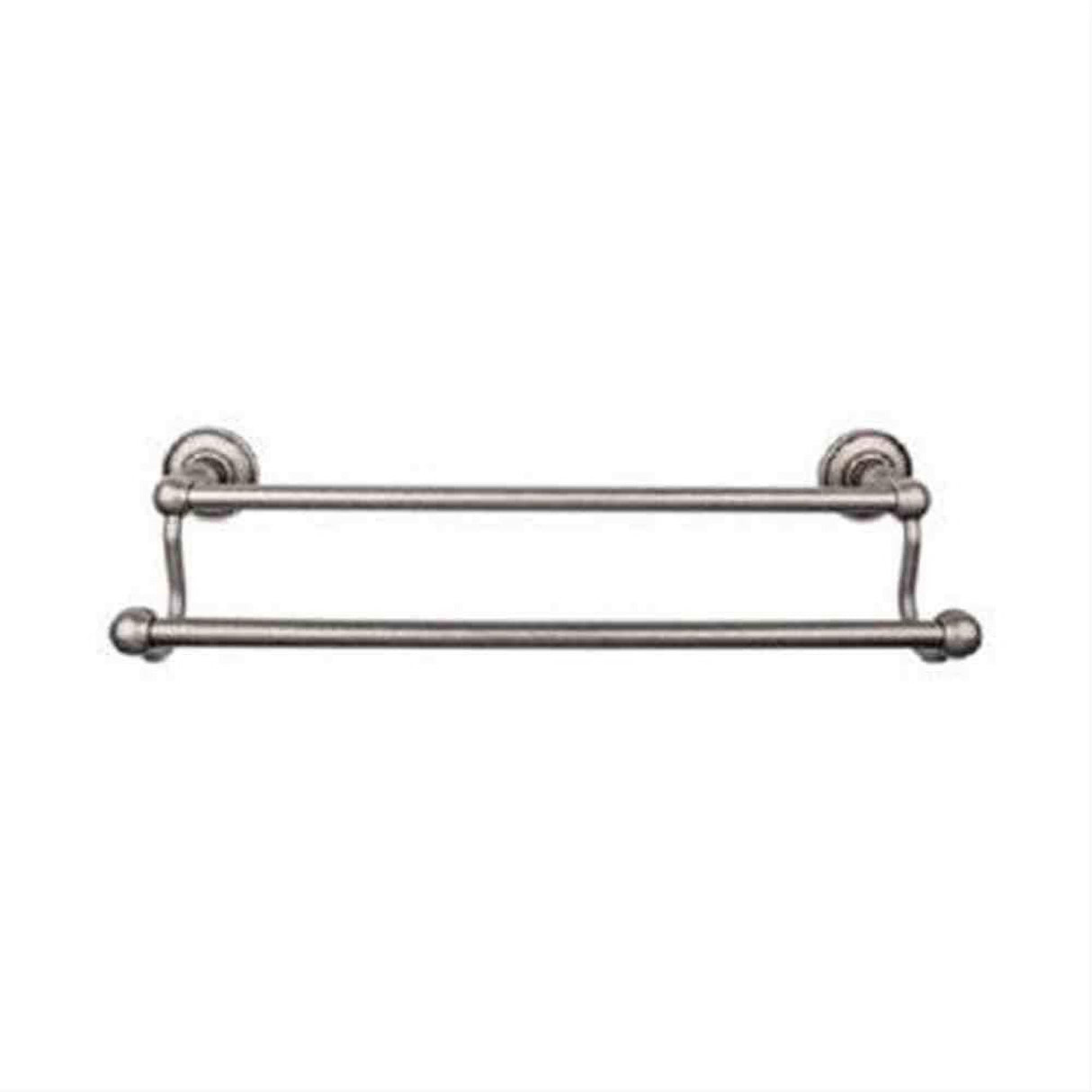 Top Knobs ED9APD Edwardian Bath Towel Bar 24" Double Plain Backplate Antique Pewter