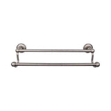 Top Knobs ED9APD Edwardian Bath Towel Bar 24" Double Plain Backplate Antique Pewter