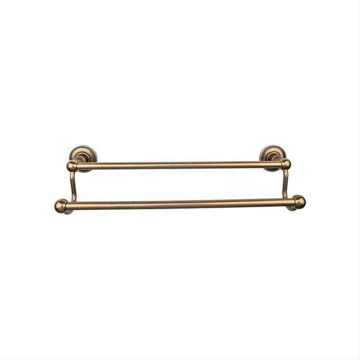 Top Knobs ED9GBZA ED9A Edwardian Bath Towel Bar 24 In. Double - Beaded Bplate German Bronze