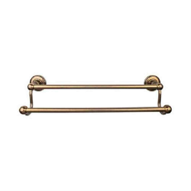 Top Knobs ED9GBZD Edwardian Bath Towel Bar 24" Double Plain Backplate German Bronze