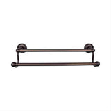 Top Knobs ED9ORBE Edwardian Bath Towel Bar 24" Double Ribbon Backplate Oil Rubbed Bronze
