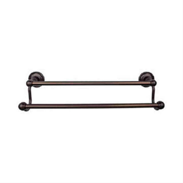 Top Knobs ED9ORBE Edwardian Bath Towel Bar 24" Double Ribbon Backplate Oil Rubbed Bronze