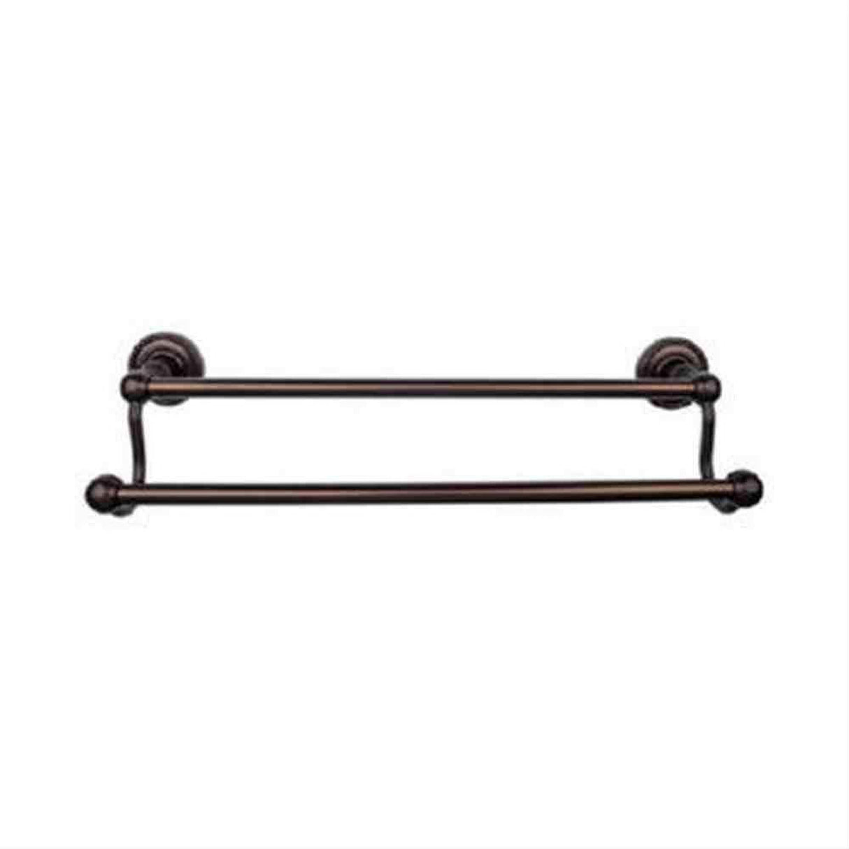 Top Knobs ED9ORBF Edwardian Bath Towel Bar 24" Double Rope Backplate Oil Rubbed Bronze
