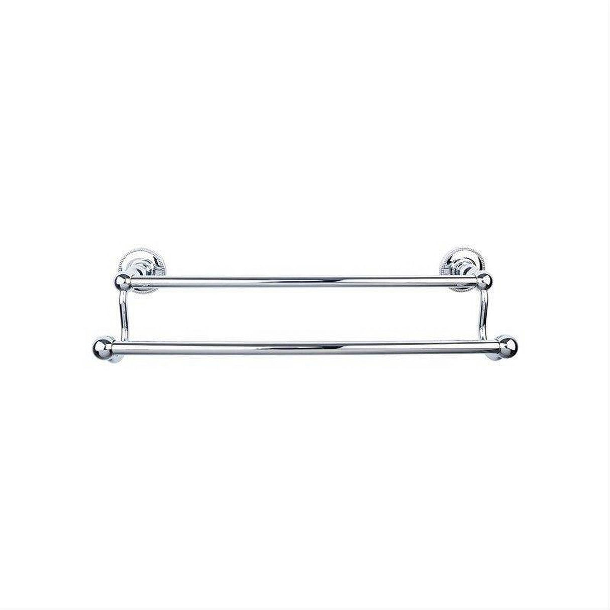 Top Knobs ED9PCA ED9A Edwardian Bath Towel Bar 24 In. Double - Beaded Bplate German Bronze Polished Chrome