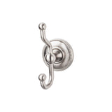 Top Knobs Edwardian Bath Double Robe Hook Beaded Backplate
