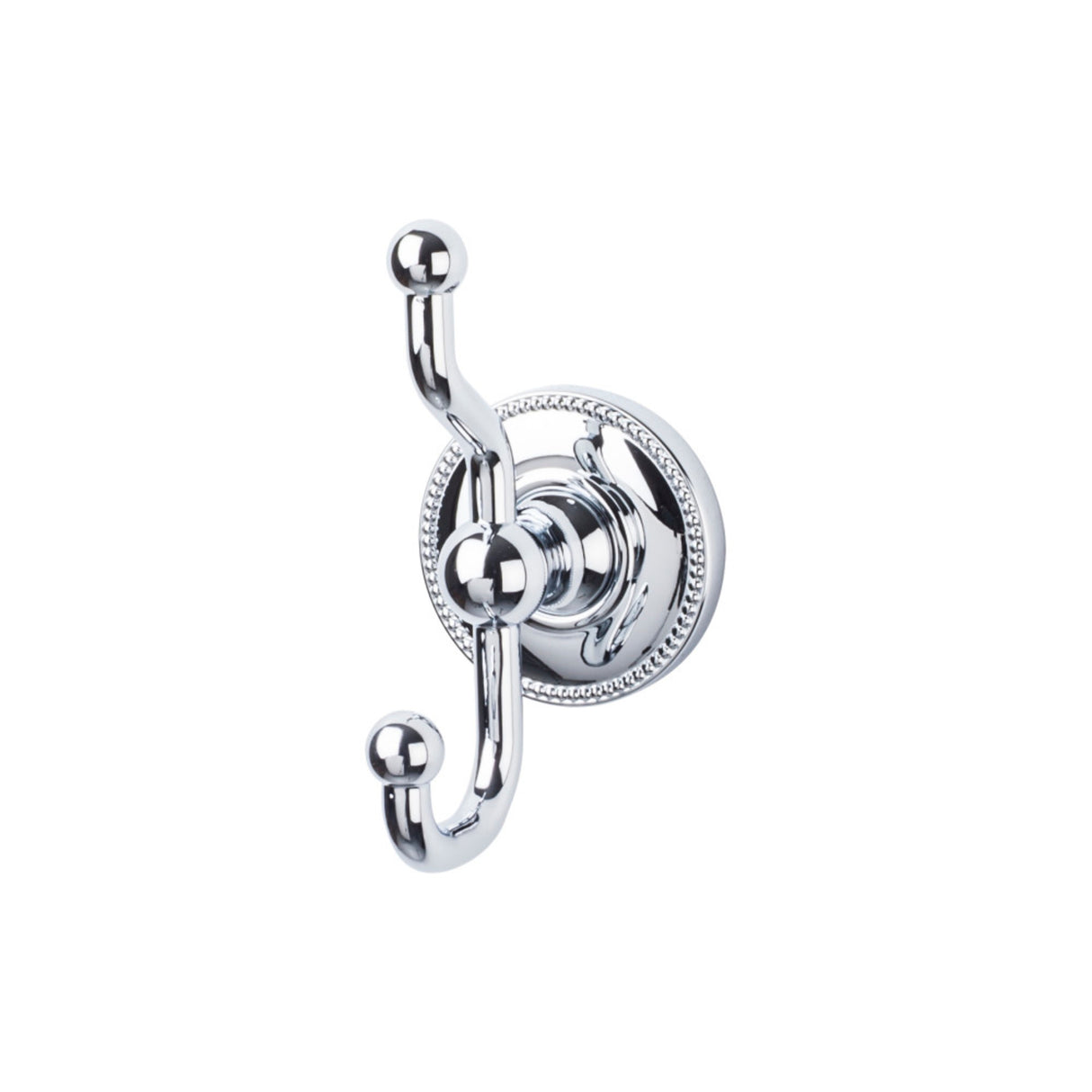 Top Knobs Edwardian Bath Double Robe Hook Beaded Backplate
