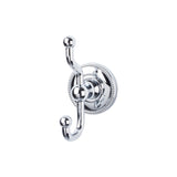Top Knobs Edwardian Bath Double Robe Hook Beaded Backplate