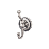 Top Knobs Edwardian Bath Double Robe Hook Beaded Backplate