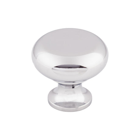 Top Knobs M270 Flat Faced 1 1/4" Diameter Round Knob Polished Chrome