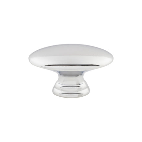 Top Knobs M380 Flat Oval 3/4" Length Oval Knob Polished Chrome
