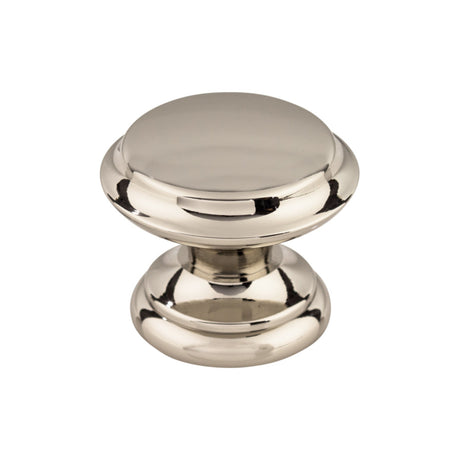 Top Knobs M1304 Flat Top 1 3/8" Diameter Round Knob Polished Nickel