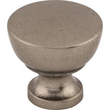 Top Knobs M1202 M1 Bergen 1 1/4" Diameter Mushroom Cabinet Knob Pewter Antique