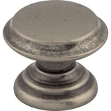 Top Knobs M1232 Flat Top 1 3/8" Diameter Mushroom Cabinet Knob Pewter Antique
