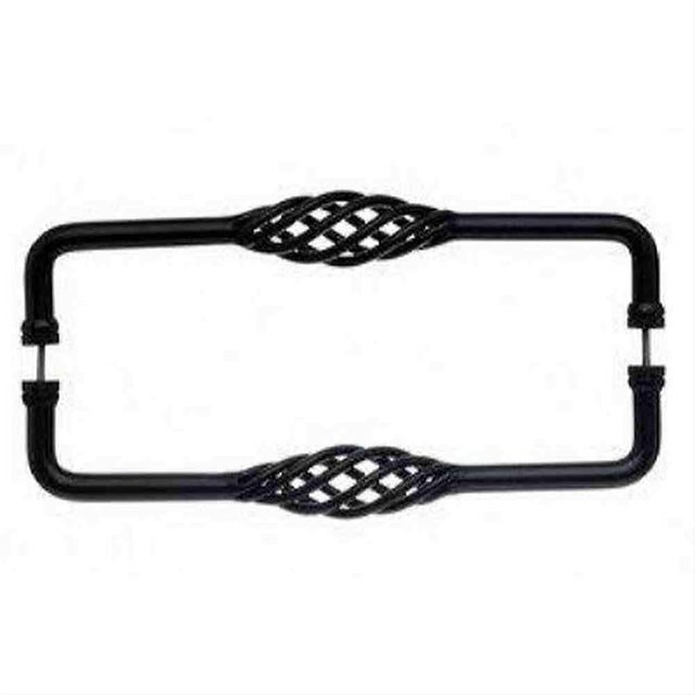 Top Knobs M1243-18 pair M124-18 Pair Birdcage Door Pull Back to Back 18" Center to Center Patina Black