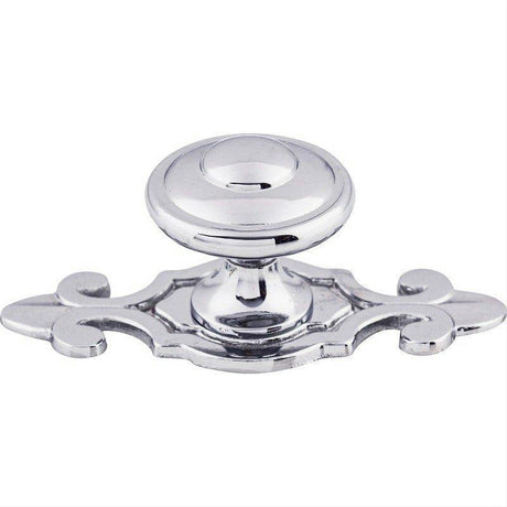 Top Knobs M2134 Canterbury 1 1/4" w/Backplate Diameter Mushroom Knob Polished Chrome