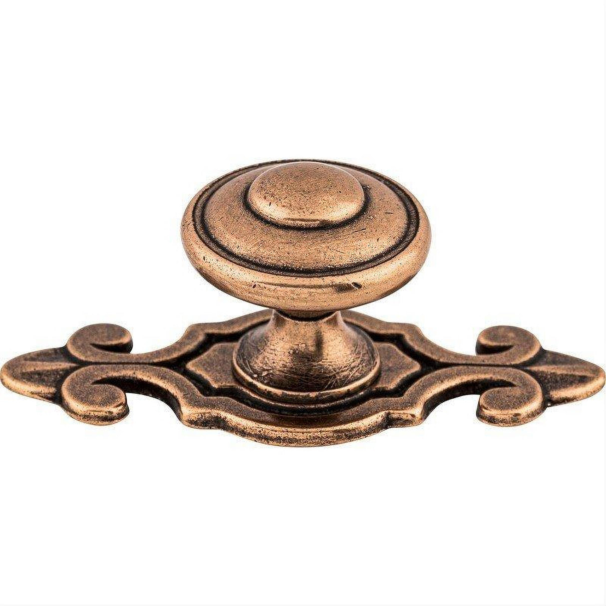 Top Knobs M231 Canterbury 1 1/4" w/Backplate Diameter Mushroom Knob Old English Copper