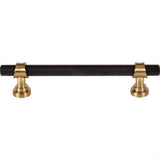 Top Knobs M2704 Bit Cabinet Pull 3-3/4" Center to Center Flat Black / Honey Bronze