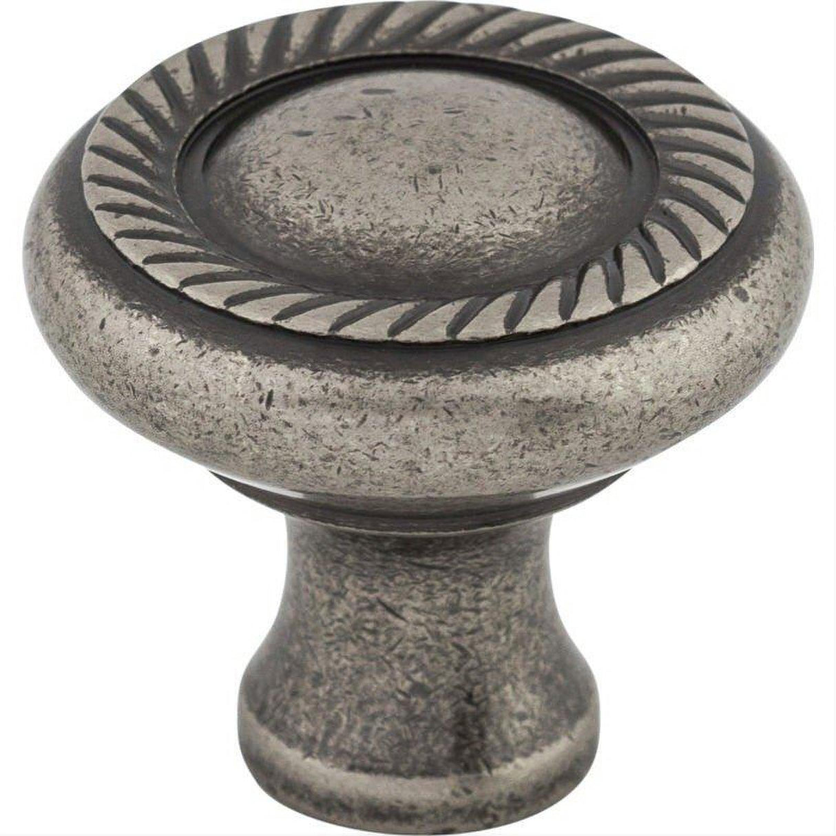 Top Knobs M329 Swirl Cut 1 1/4" Diameter Mushroom Cabinet Knob Pewter Antique