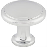Top Knobs M377 Ringed 1 1/8" Diameter Mushroom Cabinet Knob Polished Chrome